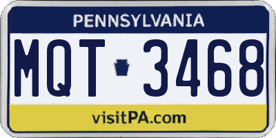 PA license plate MQT3468