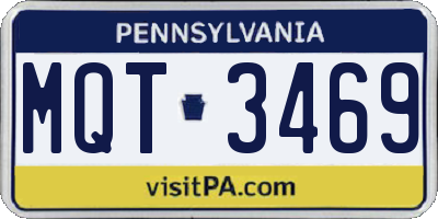PA license plate MQT3469