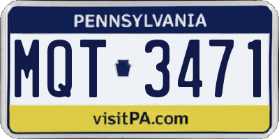 PA license plate MQT3471