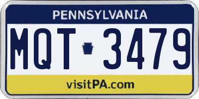 PA license plate MQT3479