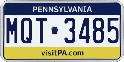 PA license plate MQT3485
