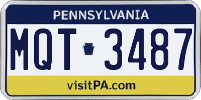 PA license plate MQT3487
