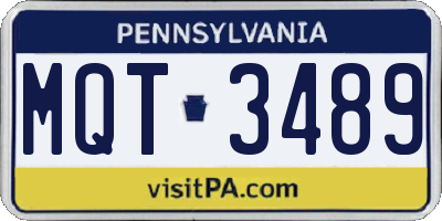 PA license plate MQT3489