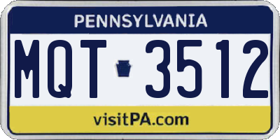 PA license plate MQT3512