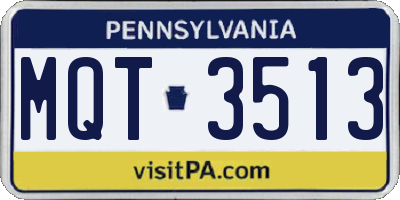 PA license plate MQT3513