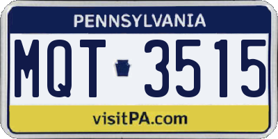 PA license plate MQT3515