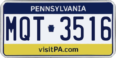 PA license plate MQT3516