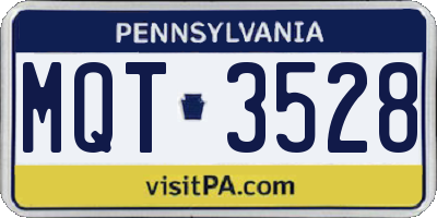 PA license plate MQT3528