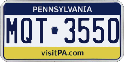 PA license plate MQT3550