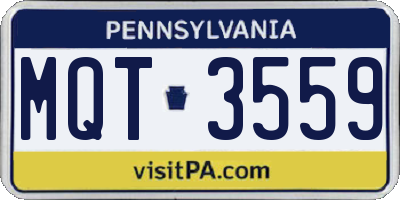 PA license plate MQT3559