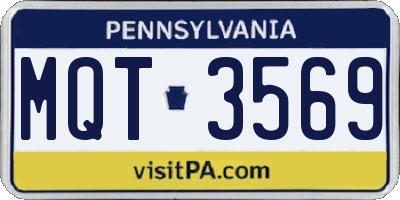 PA license plate MQT3569