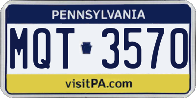 PA license plate MQT3570