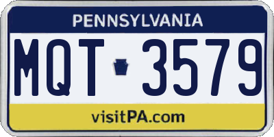 PA license plate MQT3579