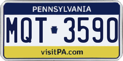 PA license plate MQT3590