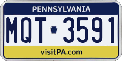 PA license plate MQT3591