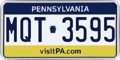 PA license plate MQT3595