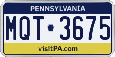 PA license plate MQT3675