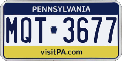 PA license plate MQT3677