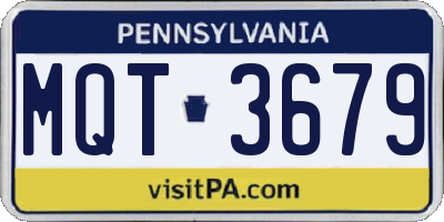 PA license plate MQT3679