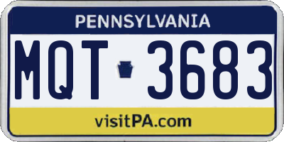 PA license plate MQT3683
