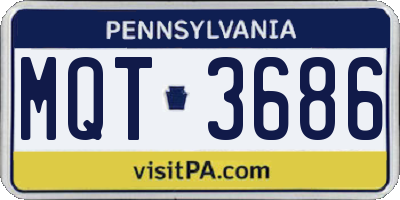 PA license plate MQT3686