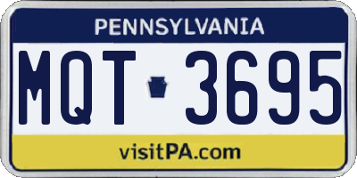 PA license plate MQT3695