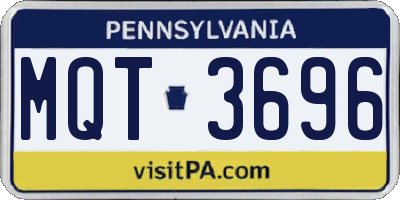 PA license plate MQT3696