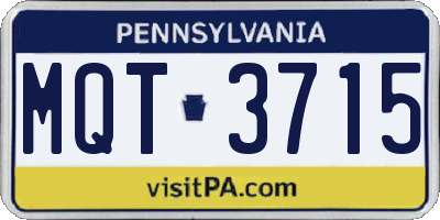 PA license plate MQT3715