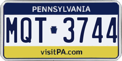 PA license plate MQT3744