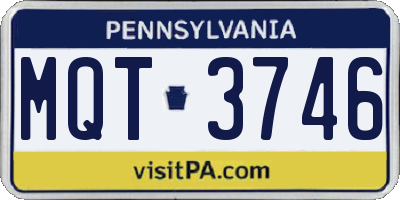 PA license plate MQT3746