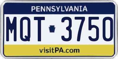 PA license plate MQT3750