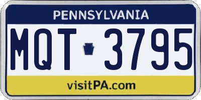 PA license plate MQT3795