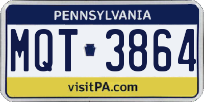PA license plate MQT3864
