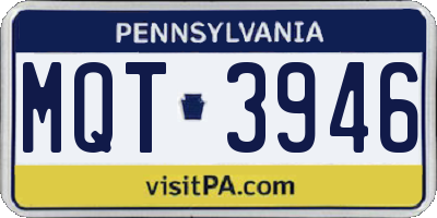 PA license plate MQT3946