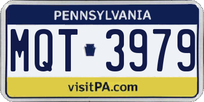 PA license plate MQT3979