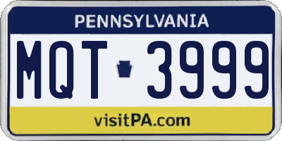 PA license plate MQT3999