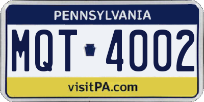 PA license plate MQT4002