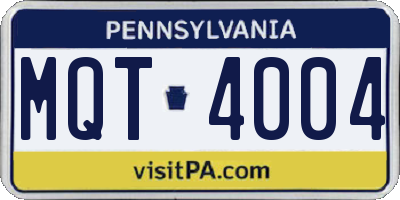 PA license plate MQT4004