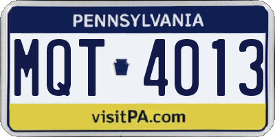 PA license plate MQT4013
