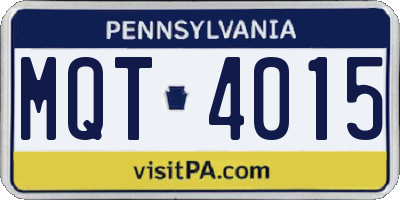 PA license plate MQT4015