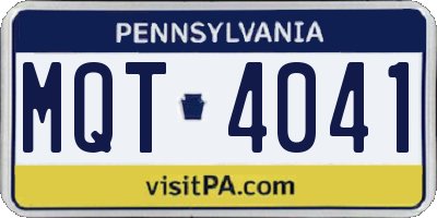 PA license plate MQT4041