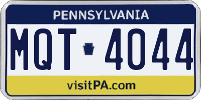 PA license plate MQT4044