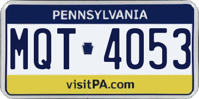 PA license plate MQT4053