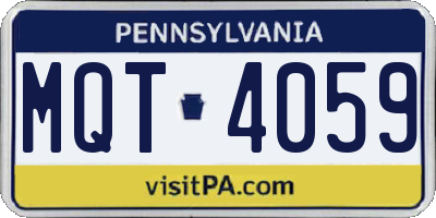 PA license plate MQT4059