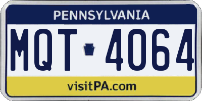 PA license plate MQT4064