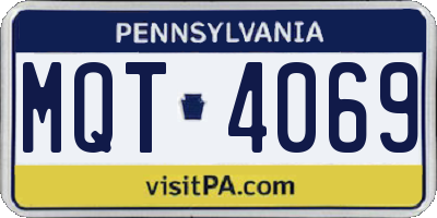 PA license plate MQT4069