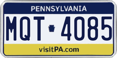 PA license plate MQT4085
