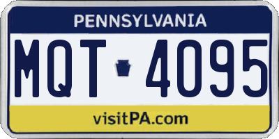 PA license plate MQT4095