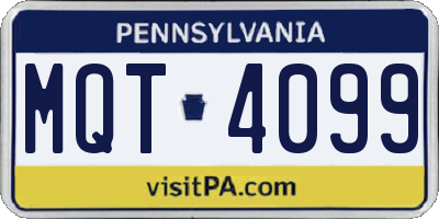 PA license plate MQT4099