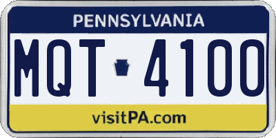 PA license plate MQT4100